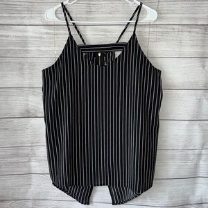 Black striped dress tank top